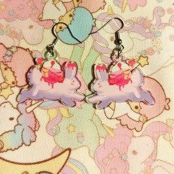 Boucles d'oreilles lapin glaçé