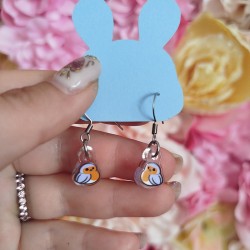 Boucles d'oreille rouge gorge