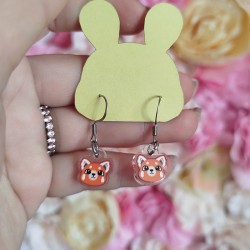 Boucles d'oreilles panda roux