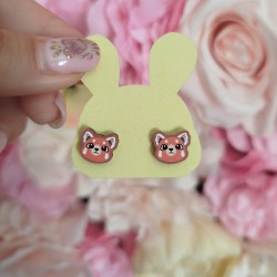 Boucles d'oreilles panda roux