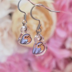 Boucles d'oreille rouge gorge