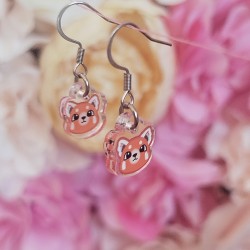 Boucles d'oreilles panda roux