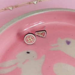 Boucles d'oreille pizza kawaii