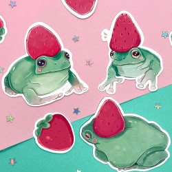 Grenouilles et fraises